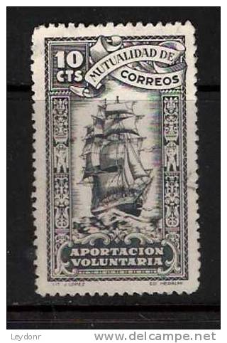 Spain - Espana - Aportacion Voluntaria - Sail Ship - Mutualidad De Correos - Wohlfahrtsmarken