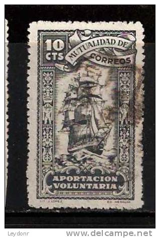 Spain - Espana - Aportacion Voluntaria - Sail Ship - Mutualidad De Correos - Fiscal-postal