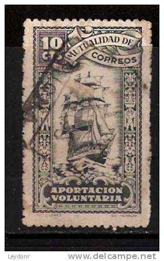 Spain - Espana - Aportacion Voluntaria - Sail Ship - Mutualidad De Correos - Fiscaux-postaux