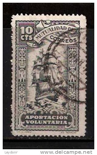 Spain - Espana - Aportacion Voluntaria - Sail Ship - Mutualidad De Correos - Fiscaux-postaux