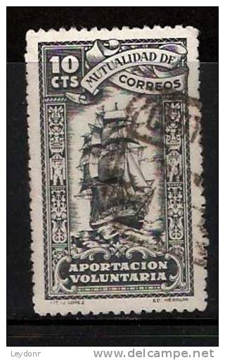 Spain - Espana - Aportacion Voluntaria - Sail Ship - Mutualidad De Correos - Fiscaux