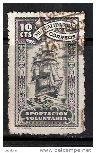 Spain - Espana - Aportacion Voluntaria - Sail Ship - Mutualidad De Correos - Fiscal-postal