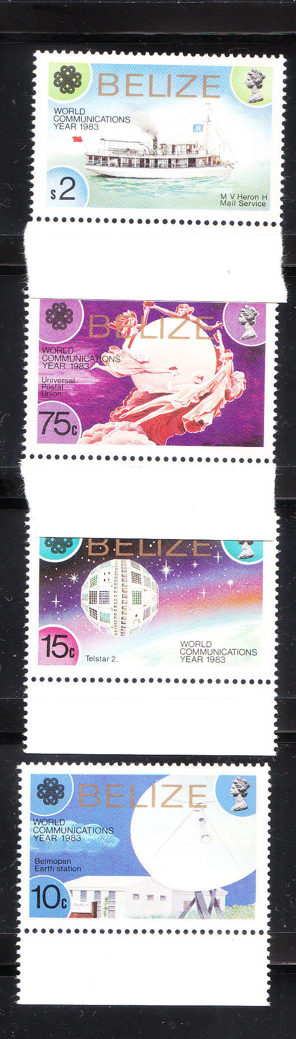 Belize 1983 World Communication Year UPU Earth Station Ship MNH - Belize (1973-...)