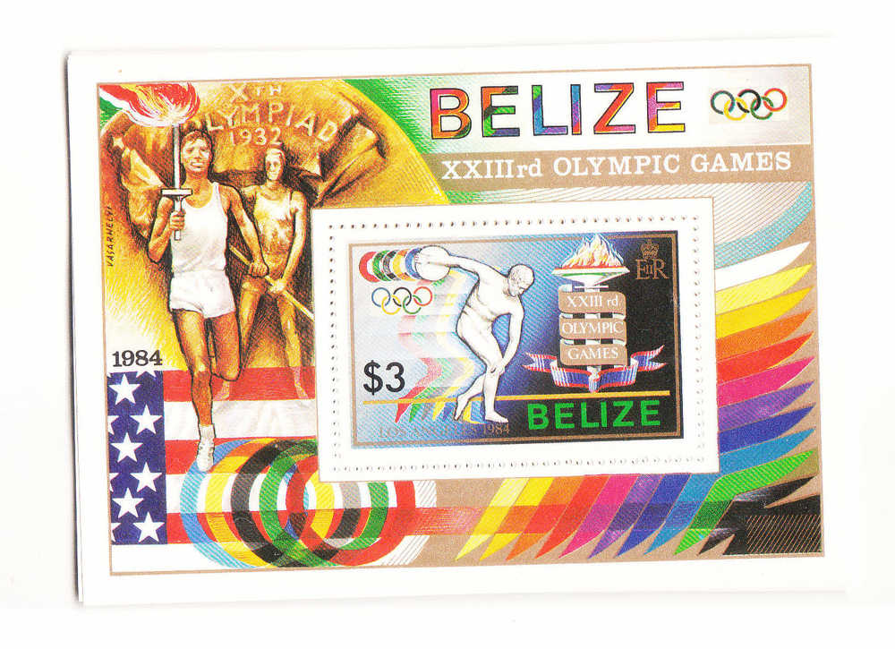 Belize 1984 Summer Olympics Los Angeles Shooting Boxing Running S/S MNH - Verano 1984: Los Angeles