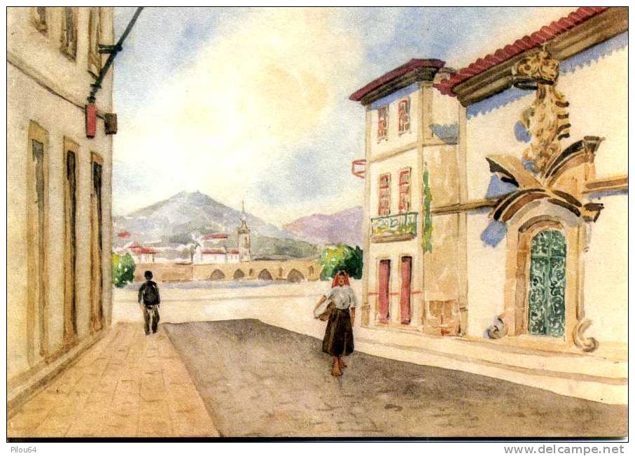 CPM - Dessin De Ponte De Lima (Portugal) Dans Les Années 50 Par Feliciano Guimares - Autres & Non Classés
