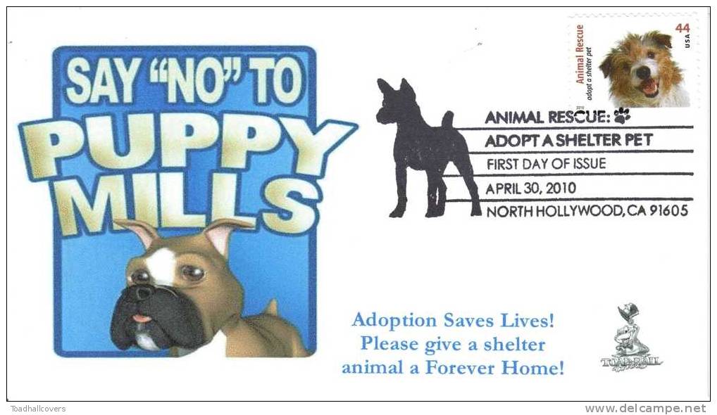 Animal Rescue, Adopt A Shelter Pet First Day Cover, From Toad Hall Covers!  #3 - 2001-2010