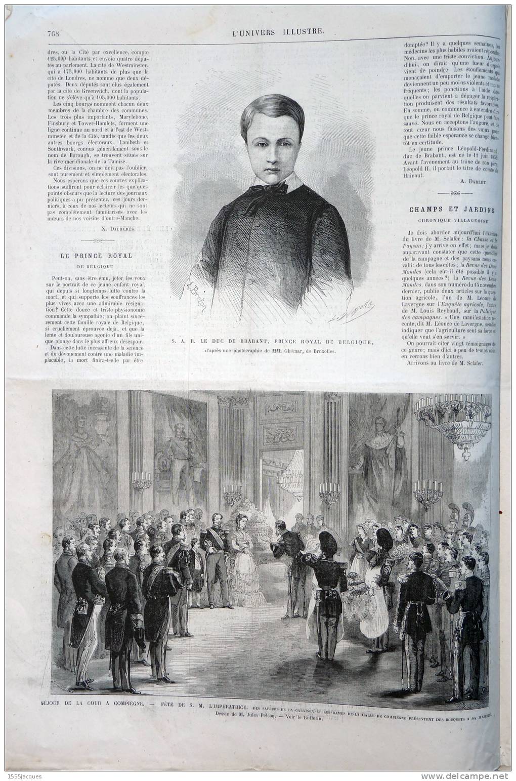 UNIVERS ILLUSTRÉ N° 725 / 05-12-1868 BERRYER LONDRES HUSTINGS MADRID COMPIÈGNE ETNA SHANGHAÏ - 1850 - 1899