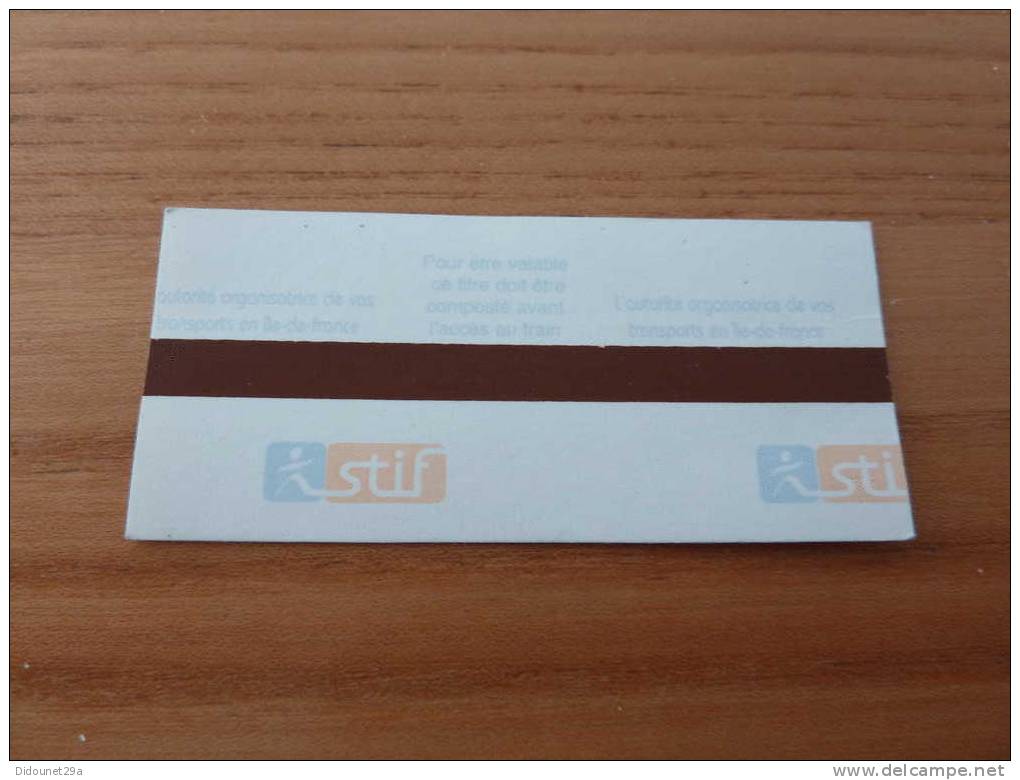 Ticket De Transport (métro, Bus, Train, Tramway) Stif PARIS(75) "carnet" (type2) - Europe