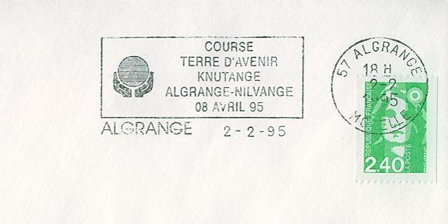 SD0977 Course Terre D Avenir Nilvange Knutange Flamme ALGRANGE 57 1995 - Contre La Faim