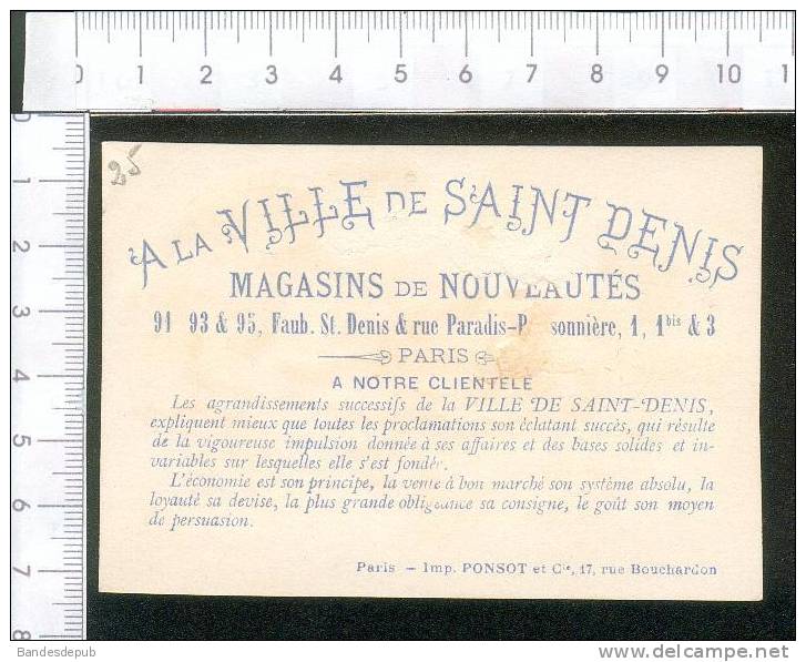 Paris Jolie Chromo Ponsot  Partie De Cartes Carte Jeu Jouer  Dessin Très Fin " La Partie D' écarté " - Autres & Non Classés