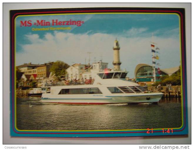 2574  MIN HERZING WARNEMÜNDE   DEUTSCHLAND SHIP BARCO BATEAUX   POSTCARD   YEARS  1980  OTHERS IN MY STORE - Hausboote