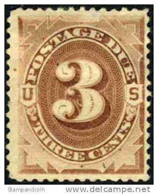 US J3 Mint Hinged 3c Postage Due From 1879 - Portomarken