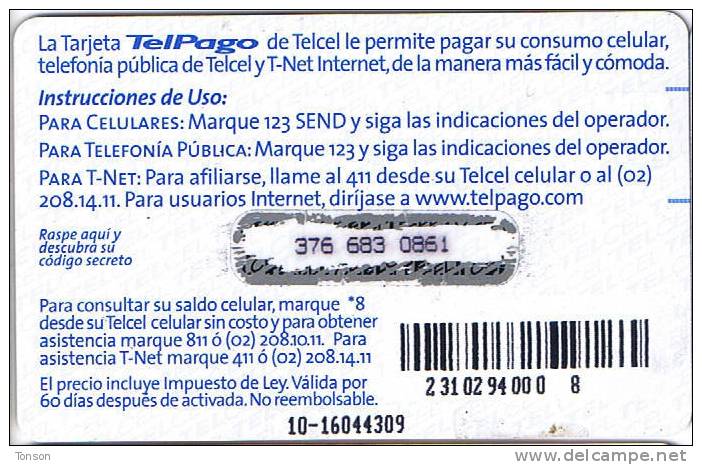 Venezuela, Bs. 10.000, Simon Bolivar,TelPago Prepaid Card - Venezuela
