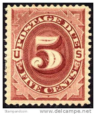 US J18 XF Mint Hinged 5c Postage Due From 1884 - Taxe Sur Le Port