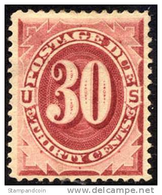 US J27 Mint Hinged 30c Postage Due From 1891 - Franqueo