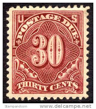 US J43 XF Mint Hinged 30c Postage Due From 1895 - Strafport