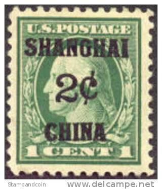 US Offices In China K1 XF Mint Hinged 2c On 1c From 1919 - China (Sjanghai)