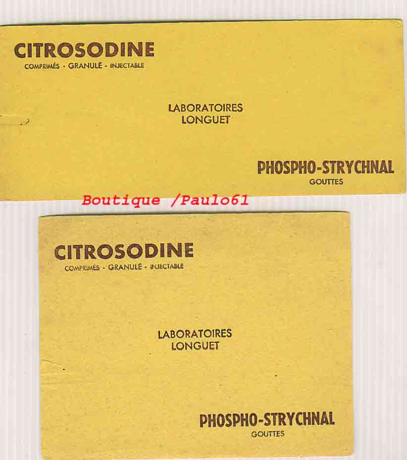 2  Buvards : Pharma  Citrosodine      : - Chemist's