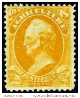 US O8 Mint No Gum Argiculture 24c Official From 1873 - Dienstzegels