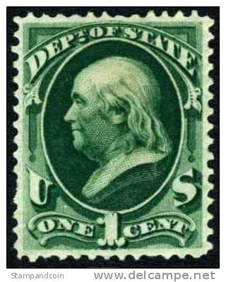 US O57 XF Mint No Gum 1c Dept. Of State Official From 1873 - Servizio
