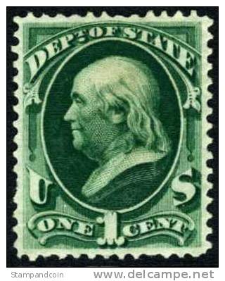 US O57 XF Mint No Gum 1c Dept. Of State Official From 1873 - Officials