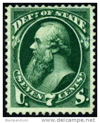 US O61 Mint No Gum 7c Dept. Of State Official From 1873 - Dienstzegels