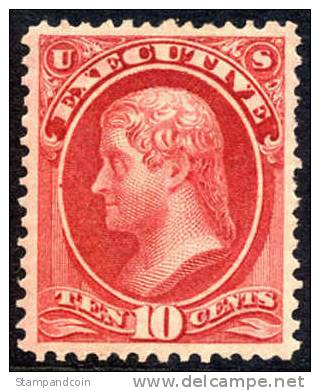 US O14 XF Mint Hinged 10c Executive Dept. Official From 1873 - Dienstmarken