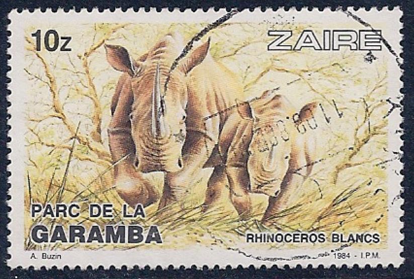 Zaire, Scott # 1134 Used White Rhino, 1984 - Oblitérés