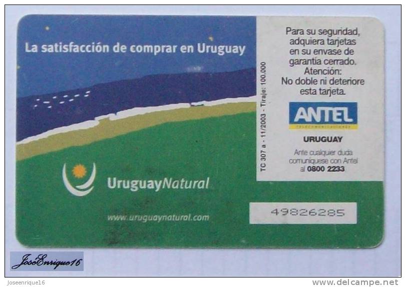 TC 307a URUGUAY NATURAL. ANTEL - Uruguay