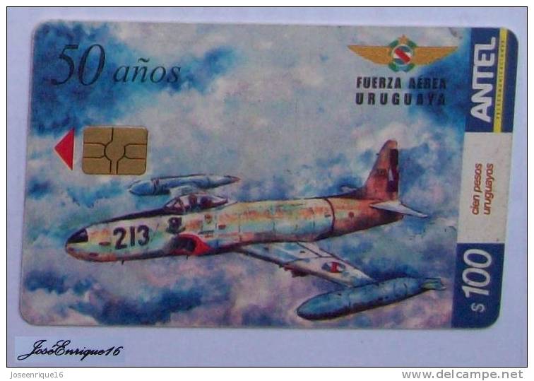 TC 312a 50 AÑOS FUERZA AEREA - AIR FORCE 50 YEARS - URUGUAY 2003 . ANTEL - LOCKHEED F - 80 C SHOOTING STAR - Uruguay