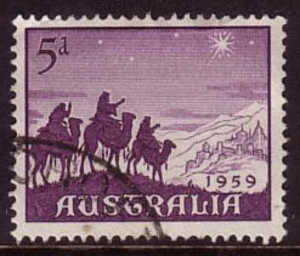 1959 - Australian Christmas 5d MAGI Guided By STAR Stamp FU - Gebraucht