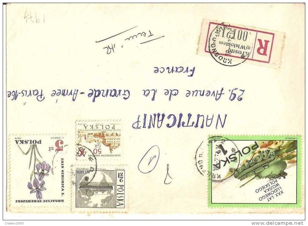 N° Y&t  1536+1629+2041+2115     Lettre   STALINGRAD  Vers    FRANCE    12 NOVEMBRE  1974 - Covers & Documents