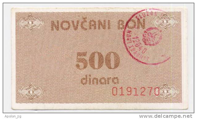 BOSNIA:1000 Din ND(1992) XF *P-50b  *Handstamp NOVI TRAVNIK - Bosnie-Herzegovine