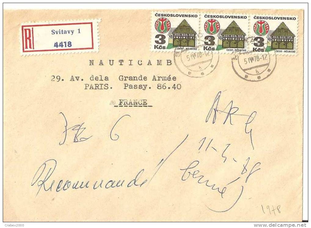 N° Y&t  1920  Lettre   SVITAVY      Vers    FRANCE    05 AVRIL 1978 - Lettres & Documents