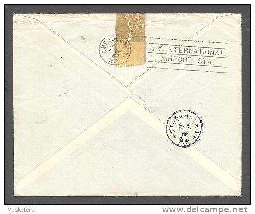 Sweden RARE Stockholm First Regular Jet Flight Scandinavia-New York 1960 Cancel Cover Interesting Cancels (2 Scans) - Lettres & Documents