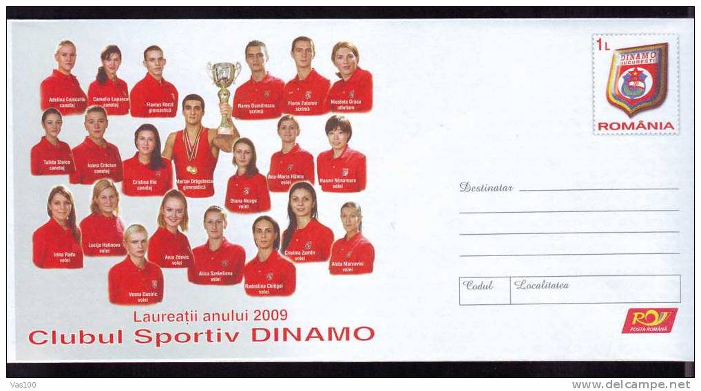 DINAMO BUCHAREST,cover Stationery 2009;Escrime,Rowing,Volle Y-Ball,winners 2009! - Escrime