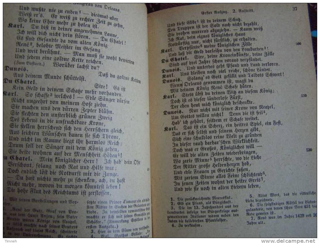 ALT DEUTSCH Die Junfrau Von Orléans Eine Romantische Tragödie Von SCHILLER Jeanne D'Arc Die Deutschen Klassiker - Autori Tedeschi