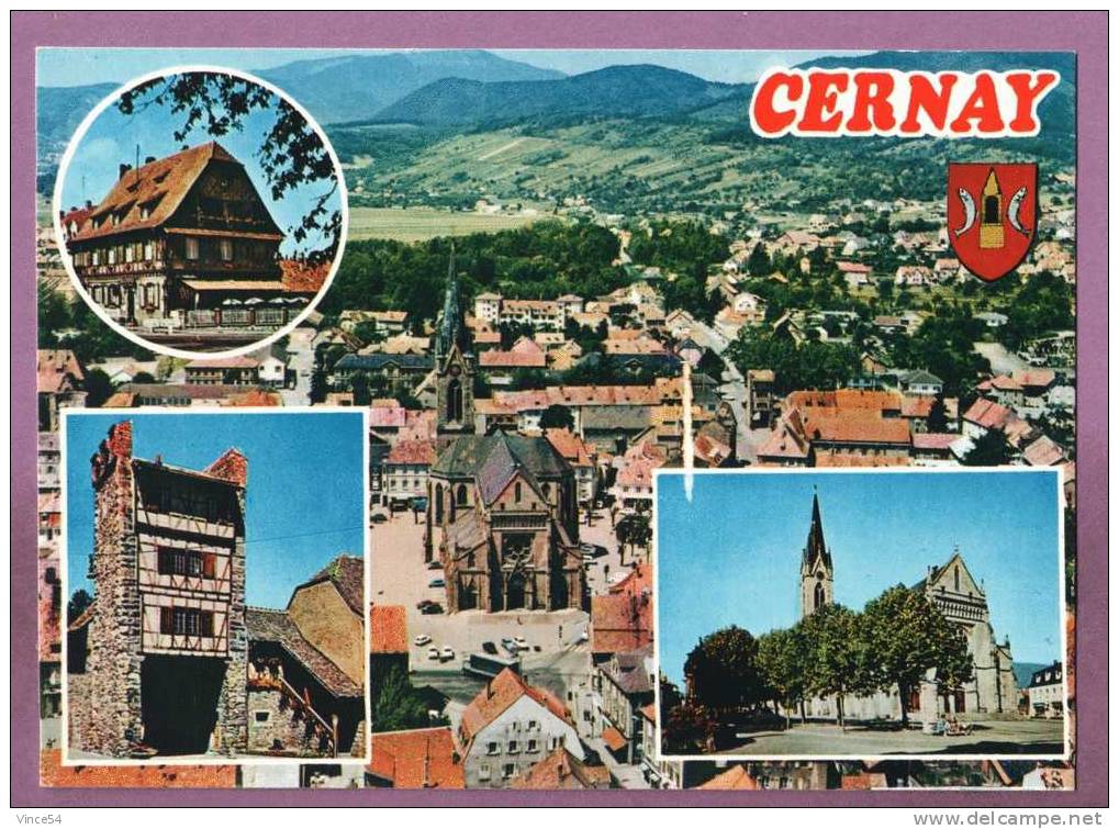 CERNAY - Multivues Vue Générale L´Hostellerie D´Alsace La Porte De Thiers L´Eglise - Cernay