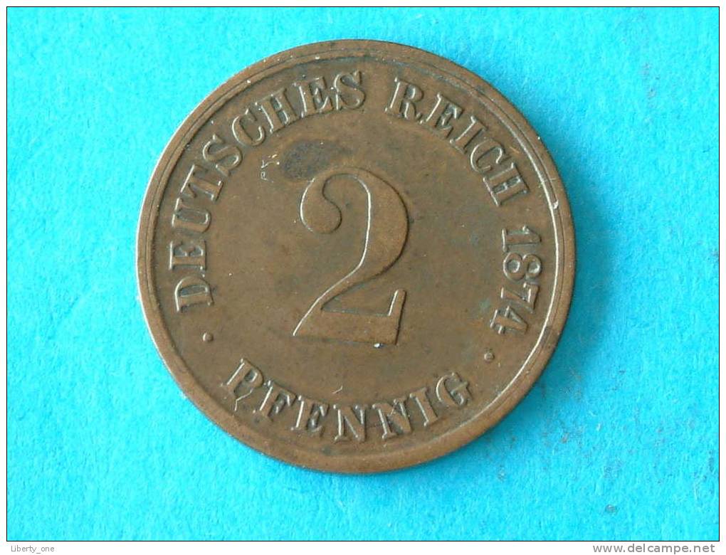 1874 C - 2 PFENNIG / KM 2 ( For Grade, Please See Photo ) ! - 2 Pfennig