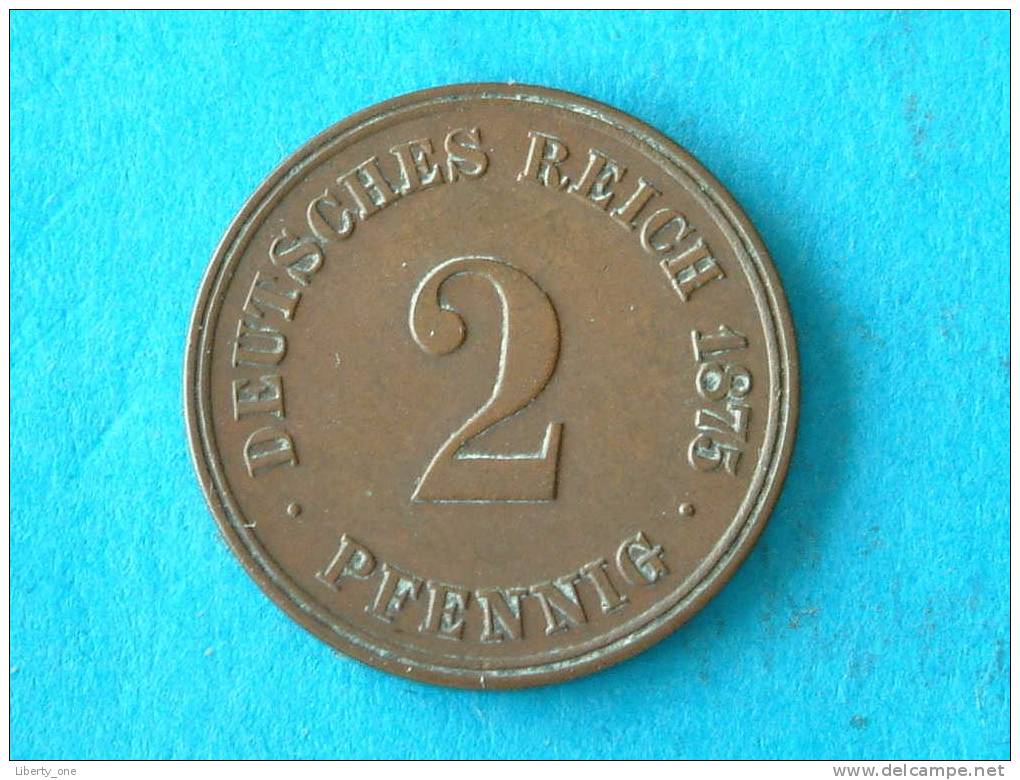 1875 J - 2 PFENNIG / KM 2 ( For Grade, Please See Photo ) ! - 2 Pfennig