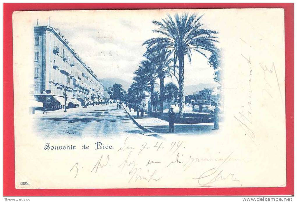 CPA 06 NICE EARLY DOS NON DIVISE SOUVENIR DE NICE 1899 A TORINO AVE TIMBREE POSTMARK RARE !! - Sonstige & Ohne Zuordnung