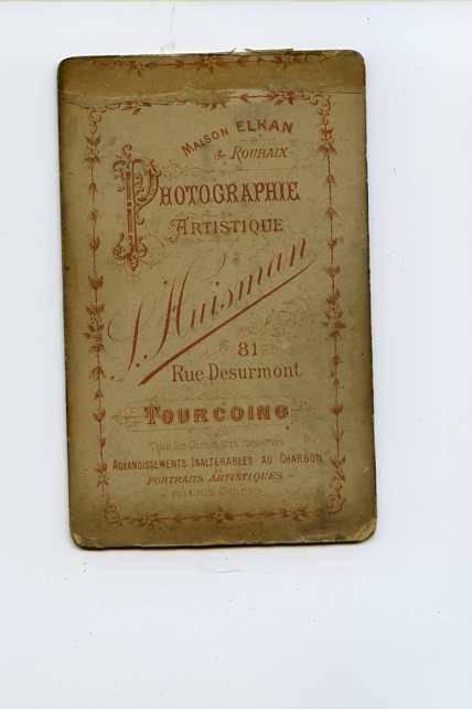 012023/27   -   Photo Sur Carton Une Femme  Par HUISMAN à TOURCOING  Format  6,4 X 10,5 Cm - Oud (voor 1900)