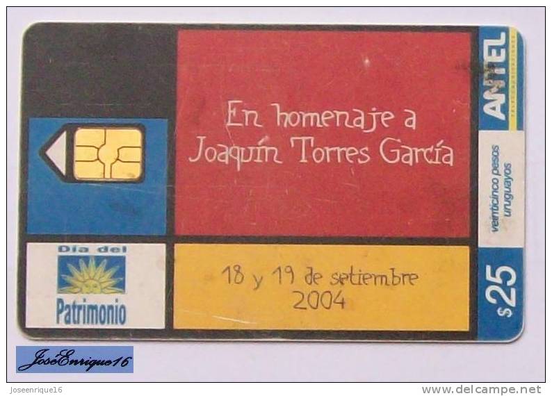 TC 344a HOMMAGE, TRIBUTE, HOMENAJE A JOAQUIN TORRES GARCIA, PATRIMONIO. ANTEL, URUGUAY - Uruguay