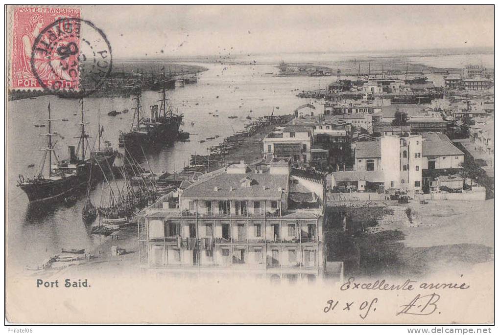 CARTE PORT-SAID1908   POTHION INDICE 11  (80 EUROS) - Other & Unclassified
