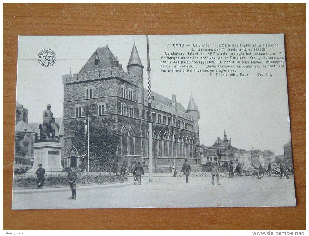 Le " STEEN " De Gérard Le Diable Et La Statue De L. Bauwens / Anno 19?? ( Zie Foto Details ) !! - Gent