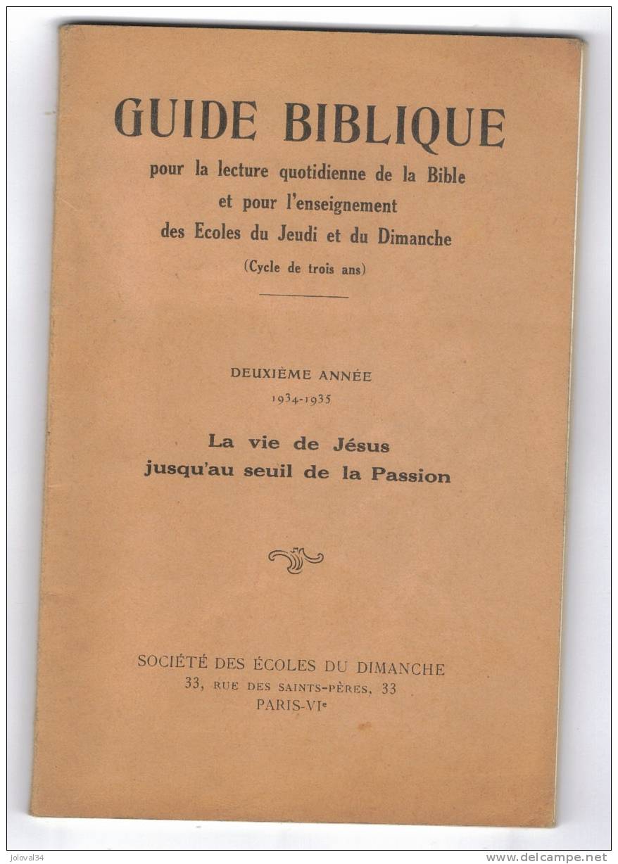 GUIDE BIBLIQUE Pour La Lecture Quotidienne De La Bible Et Pour L´enseignement Des Ecoles Du Jeudi Et Du Dimanche - Religion