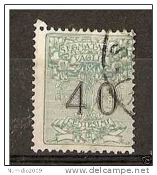 1924 REGNO USATO SEGNATASSE PER VAGLIA 40 CENT - RR1681 - Portomarken