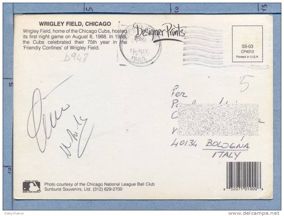 A948 CHICAGO ILLINOIS STADIUM WRIGLEY FIELD CUBS VG STADIO ESTADIO - Chicago