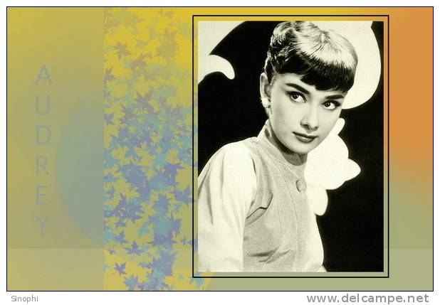 H - HD - 51  @    Audrey    Hollywood Movie Star Actress     ( Postal Stationery , Articles Postaux ) - Acteurs