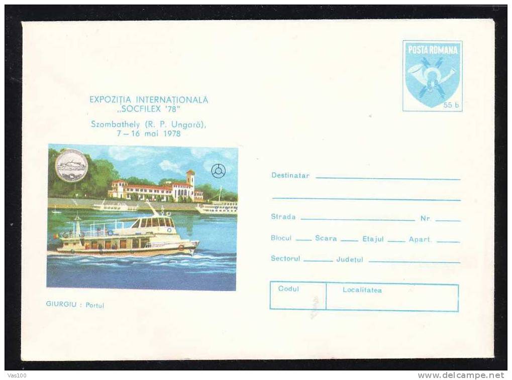 Romania 1978  Entier Postaux Cover  With Ship Danube Unused,code 96/78. - Schiffahrt